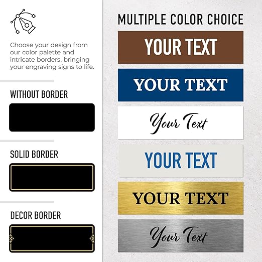 Custom Wall or Door Sign, Personalized Plaque Engraved Message for Bussiness, Property and Home Indoor/Outdoor, 4x12 Inches, Made in USA by Sigo Signs - Square