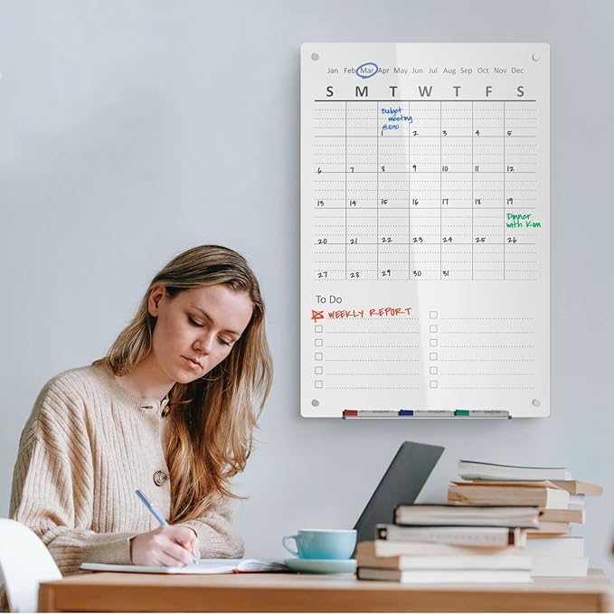 Audio-Visual Direct Magnetic Weekly Planner Dry-Erase Board for Wall - 24" x 36" - (to Do List, White)