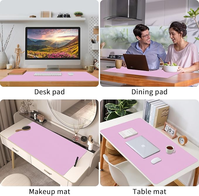 Bloss Purple Desk Mat, Desk Matt for Desktop, Large Leather Desk Pad, Desk Pad Mat Waterproof, Computer Mat for Office Work/Home/Decor (31.5 x 15.7 Inches)