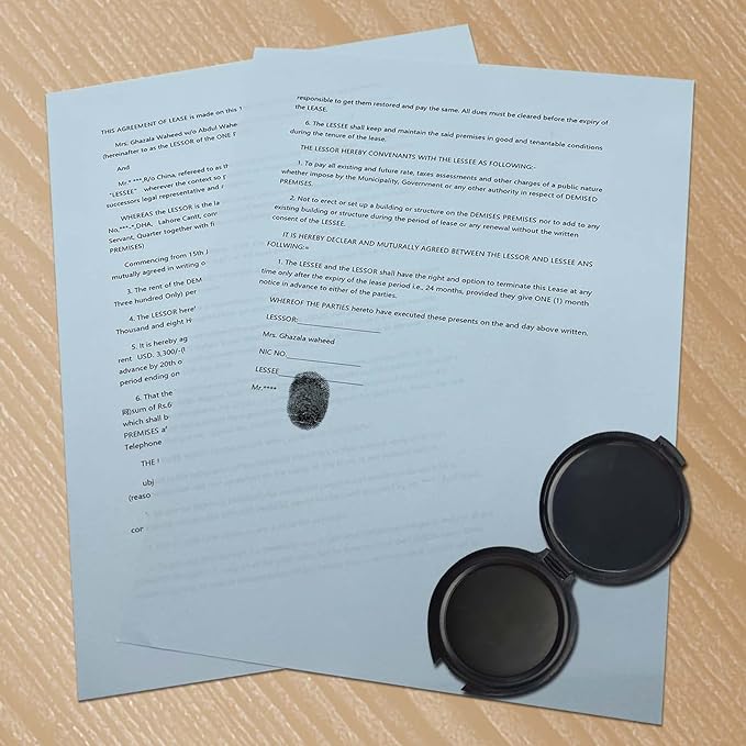 Fingerprint Ink Pad,Black Thumbprint Ink Pad for Notary Supplies Portable Fingerprint Kit for Identification Security ID Fingerprint Cards Law Enforcement Fingerprint Stamp Ink Pad