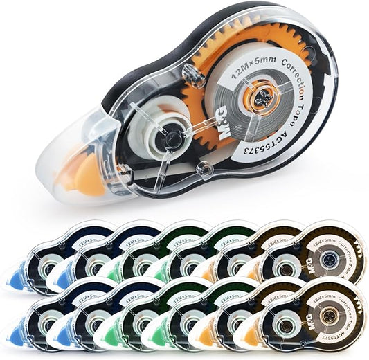 M&G 39.3 Feet Correction Tape, 12 Pack Correction Tape, Easy to Use Applicator for Instant Corrections,Office Products, Total 472FT/144M