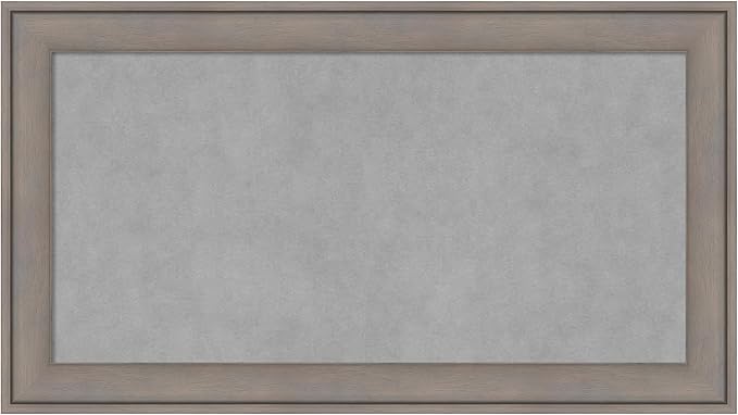 Amanti Art Grey Framed Magnetic Board 15x27 Small Vision Board for use with Magnets, 100% Metal Sheet to Display Items as Office Decor or for Home Organization in mudroom, Kitchen or Kids Room