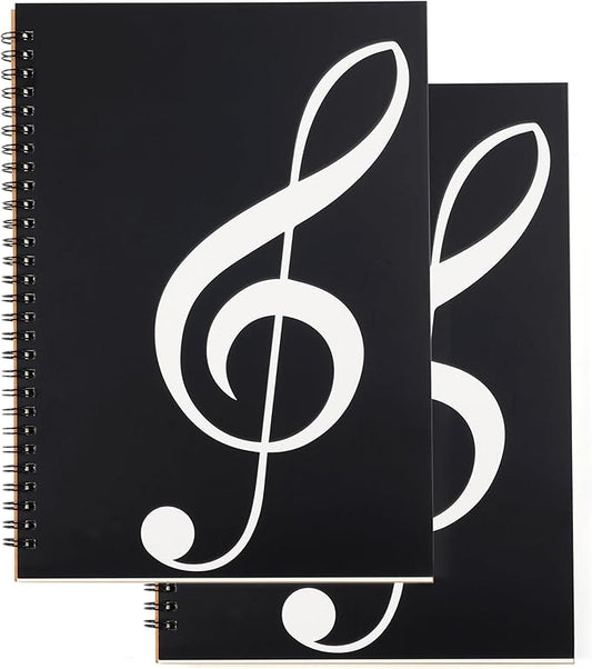 MoHern Blank Sheet Music Notebook, 160 Pages Composition Staff Paper Notebook 2 Pack, Manuscript Paper Notebook, 10 Staves (Music clef notebook)