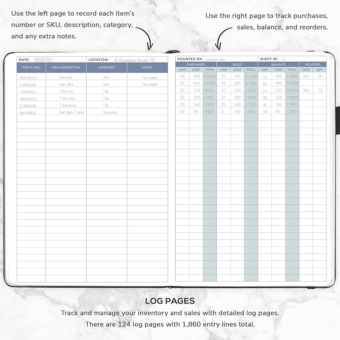 Clever Fox Inventory & Sales Log Book for Small Business – Inventory Ledger Book, Inventory Notebook, Order Tracker Book for Purchases, Sales & Reorders – Undated, Hardcover, A5, Black