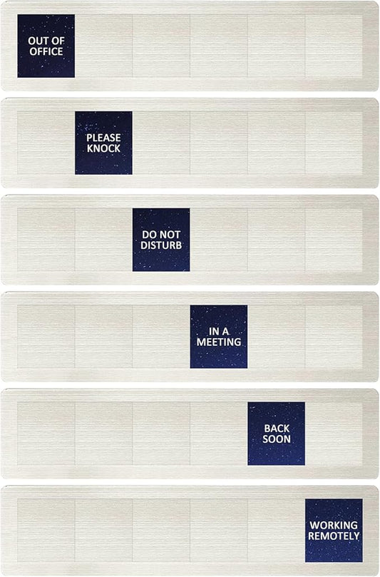 Privacy Door Sign, Do Not Disturb/Please Knock/Out of Office/in a Meeting/Back Soon/Working Remotely Indicator, That Lets Others Know Whether You're Available Or Not- Starry Sky Pattern Office Door Sign for Meeting & Conference Room -Stainless Steel-10...