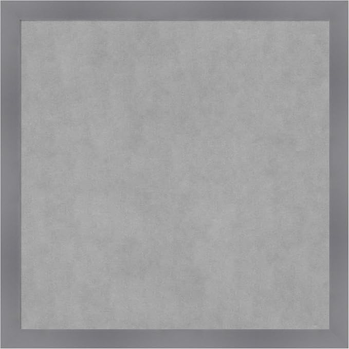 Amanti Art Grey Framed Magnetic Board 26x26 Medium Vision Board for use with Magnets, 100% Metal Sheet to Display Items as Office Decor or for Home Organization in mudroom, Kitchen or Kids Room