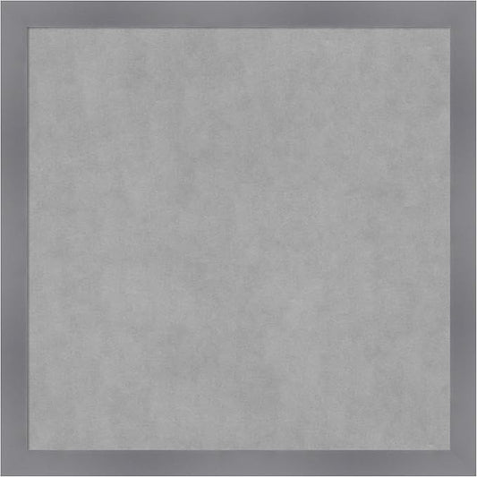 Amanti Art Grey Framed Magnetic Board 26x26 Medium Vision Board for use with Magnets, 100% Metal Sheet to Display Items as Office Decor or for Home Organization in mudroom, Kitchen or Kids Room