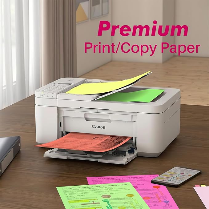 Colored Print&Copy Paper 8.5x11 Inches,180 Sheets 6 Colors Pastel A4 Printer Paper 20 lb/90GSM Colored Multipurpose Computer Pastel Paper for Office Printer School Cutting DIY Kids