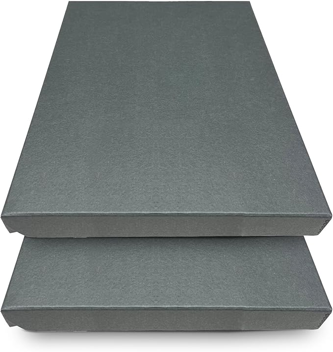 Golden State Art, Archival Folio Storage Box 16x20, Clamshell Design with Metal Edge, Preserve and Store Photos Documents Cards Prints Arts Crafts DIY, Gray, Pack of 2