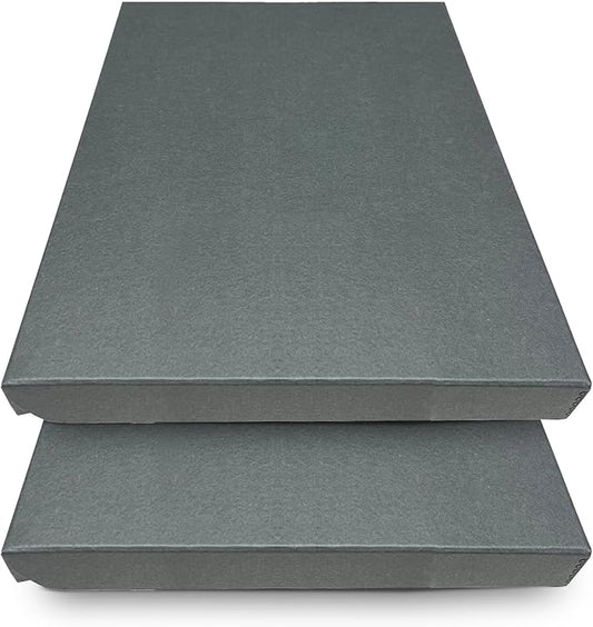 Golden State Art, Archival Folio Storage Box 16x20, Clamshell Design with Metal Edge, Preserve and Store Photos Documents Cards Prints Arts Crafts DIY, Gray, Pack of 2