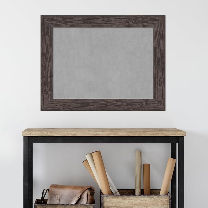 Amanti Art Black Framed Magnetic Board 26x34 Medium Vision Board for use with Magnets, 100% Metal Sheet to Display Items as Office Decor or for Home Organization in mudroom, Kitchen or Kids Room