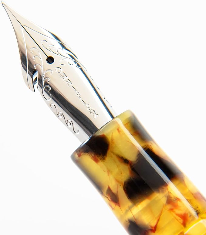 Conklin All American Fountain Pen in Tortoiseshell – Broad Nib, Vintage Design & Superior Craftsmanship – Ideal Gift for Professionals & Pen Enthusiasts
