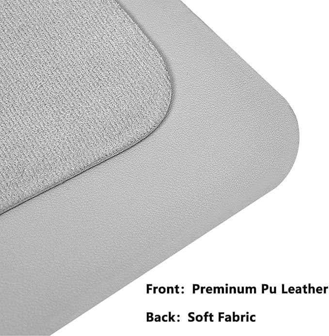 PU Leather Desk Pad Protector Gaming Mouse Pad Non Slip Desk Mat for Keyboard and Mouse Waterproof Desk Writing Pad for Office and Home Desk Accessories(Gray, 35.4 * 17.7)