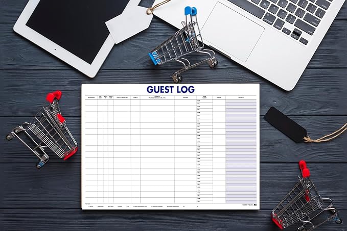 Guest Log Book for Automotive Dealerships – Customer Sign-in Tracking Log – 17" × 11" Visitor Registration Book – 100-Sheet Pad for Auto Service Centers, Repair Shops, Lead Management - 2 Pad