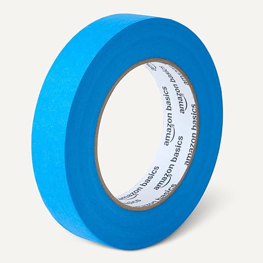 Amazon Basics Painters Tape, 0.94" x 60-Yard, 4 Rolls, Blue