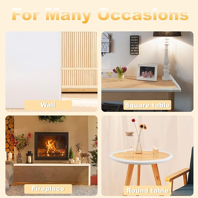 Baby Proofing Edge and Corner Guards, (16.4ft Edge + 4 Corners) Safety Furniture Bumper, Baby Corner Protector for Fireplace, Table, Stair, Cabinet, 3M Adhesive, White