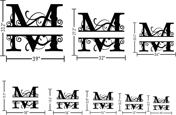 DecoSoul Personalized Metal Name Signs, Split Letter Monogram Wall Art Decor, Durable Steel Family Last Name Decor, Custom Signs Indoor or Outdoor, Personalized Wedding Gifts, Housewarming Gift