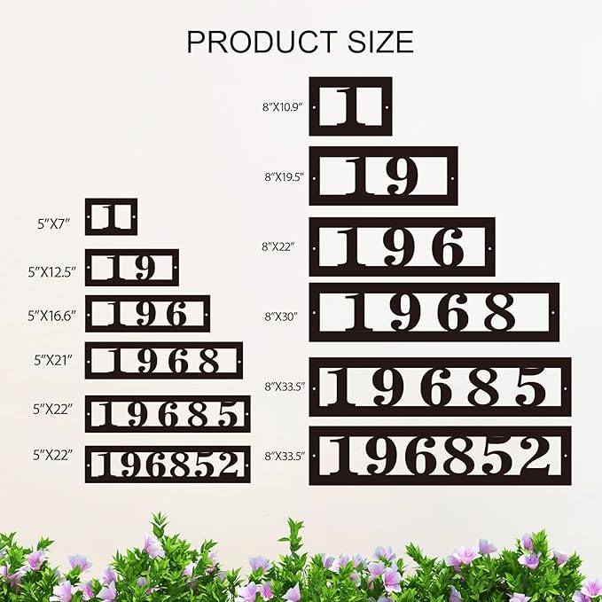 Personalized Horizontal House Numbers for Outside, house numbers for outside modern ，Personalized Address Numbers, Custom House Numbers, Personalized Outdoor Metal Address Sign