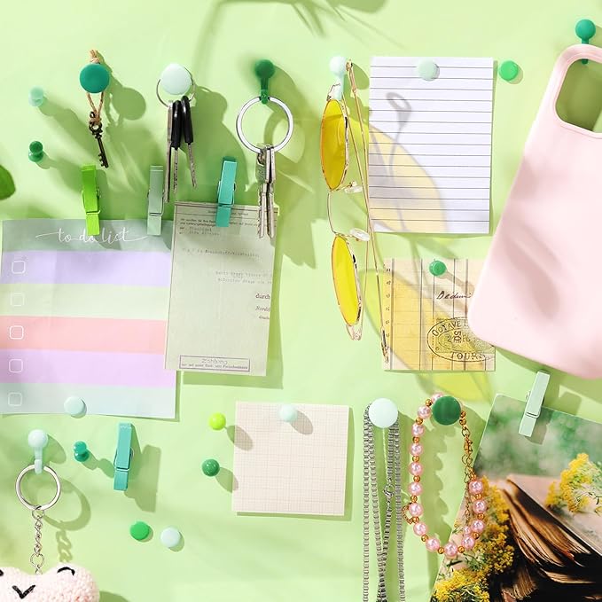 600 Pcs Decorative Push Pins, Plant Green Thumb Tacks 6 Types Cute Push Pin Clip for Bulletin Board Wall Cork Board Colorful Classroom Decor Teacher Must Haves Supplies School Crafts Project