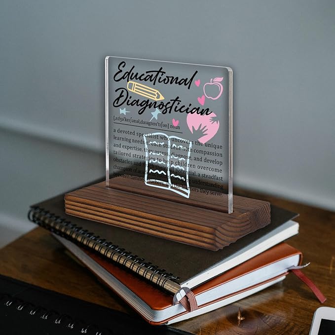 Educational Diagnostician Gifts, Thank You Desk Sign for Special Education Evaluation Staff, Appreciation Plaque for Learning Specialists, Office Decor Recognition PA037