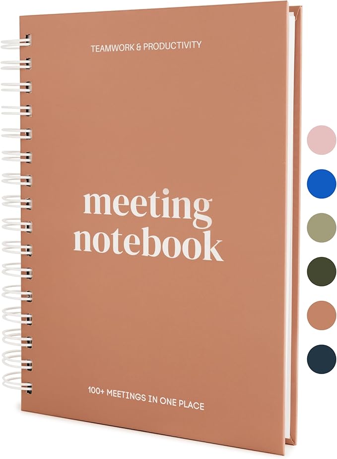 Lamare Meeting Notebook for Work Organization – Perfect Work Notebook for Note Taking, Meeting Planner and Office Supplies for Men & Women