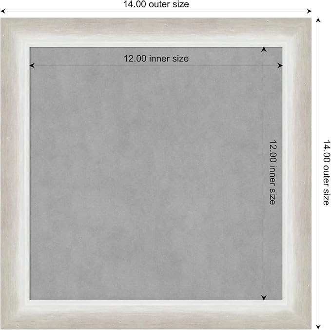 Amanti Art Silver Framed Magnetic Board 14x14 X-Small Vision Board for use with Magnets, 100% Metal Sheet to Display Items as Office Decor or for Home Organization in mudroom, Kitchen or Kids Room