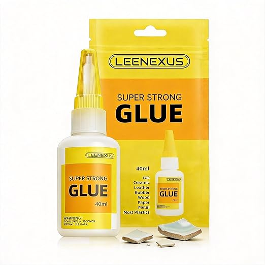 Super Glue for Ceramic Liquid,【Invisible & Dual Molecular Lock Tech】 Clear Ceramic Repair Glue, CA Glue for Plastic Glass Metal Etc, 40ML Thin Low-Viscosity Cyanoacrylate Instant Glue Quick Dry