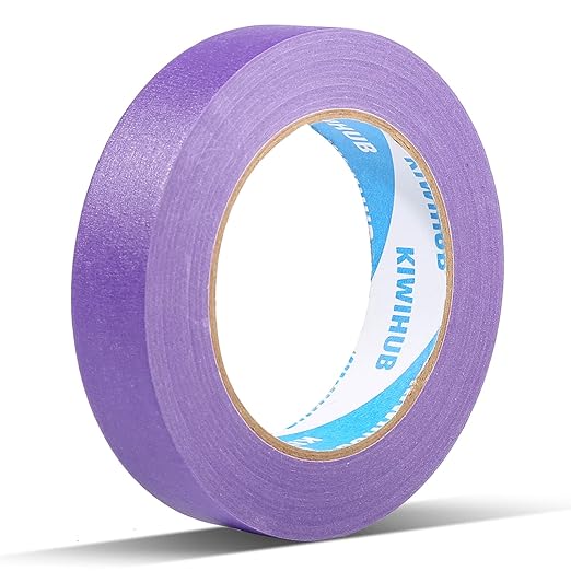KIWIHUB Purple Painters Tape,1 inch x 60 Yards - Medium Adhesive Masking Tape for Painting,Labeling,DIY Crafting,Decoration and School Projects