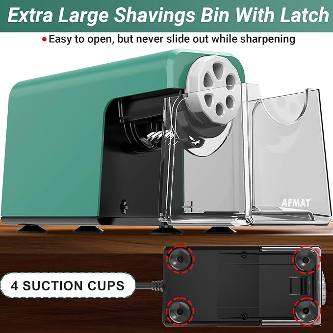 AFMAT Heavy Duty Electric Pencil Sharpener, 6 Holes, Auto Stop Pencil Sharpeners for 6-11mm Pencils, Classroom Electric Sharpener for Artists, 7000 Sharpenings, Save Pencils, PSX1