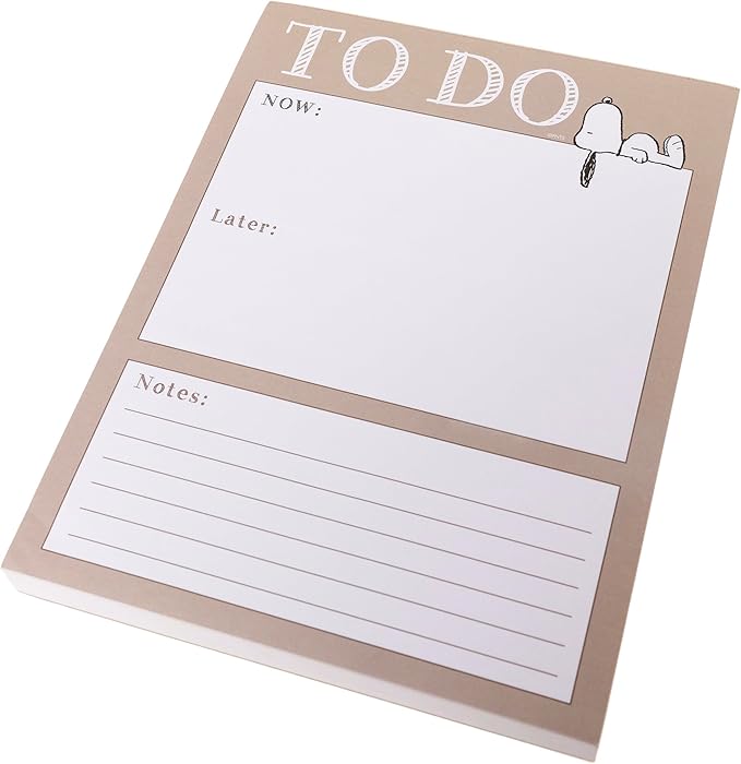 Snoopy To-Do List Notepad by Gaphique, 150 Tear-Away Sheets, Task Planner, Daily Organizer, Memo Writing Pad, Priority Checklist, Undated, 6” x 8”