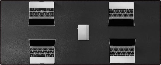 ZORESYN Conference Table Pads (66.9" x 27.6") - PU Leather Extended Large Mousepad Desk Mat - Nonslip Base and Waterproof Desktop Writing Pad Mouse Mat (Black)