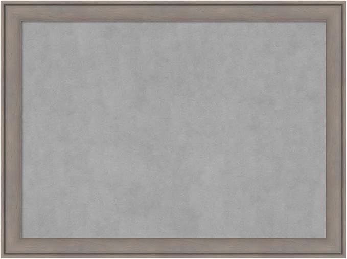 Amanti Art Grey Framed Magnetic Board 23x31 Medium Vision Board for use with Magnets, 100% Metal Sheet to Display Items as Office Decor or for Home Organization in mudroom, Kitchen or Kids Room