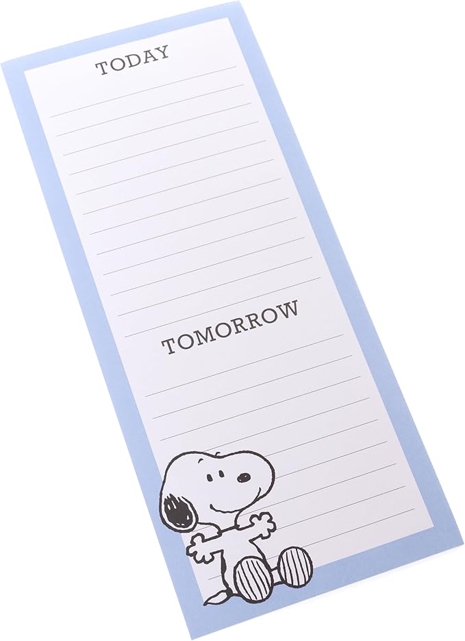 Graphique Happy Snoopy Notepad, 100 Tear-Away Sheets for Grocery, Gifts & To-Do Lists, Writing Pad for Fridge, Kitchen, Office, Fun Gift