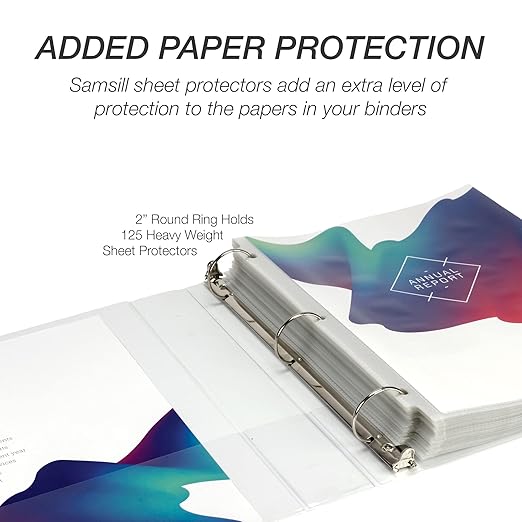 Samsill Economy 2 Inch 3 Ring Binder Bulk Pallet, Made in The USA, Round Ring Binder, Customizable Clear View Cover, White, Pallet of 432 Binders in 36 Cartons