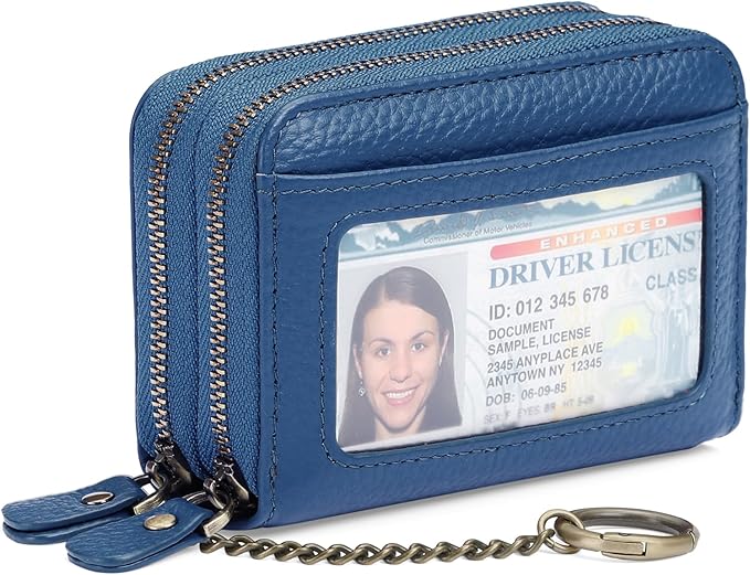 GOIACII Small Genuine Leather Wallet for Women, RFID Blocking Credit Card Holder Wallet