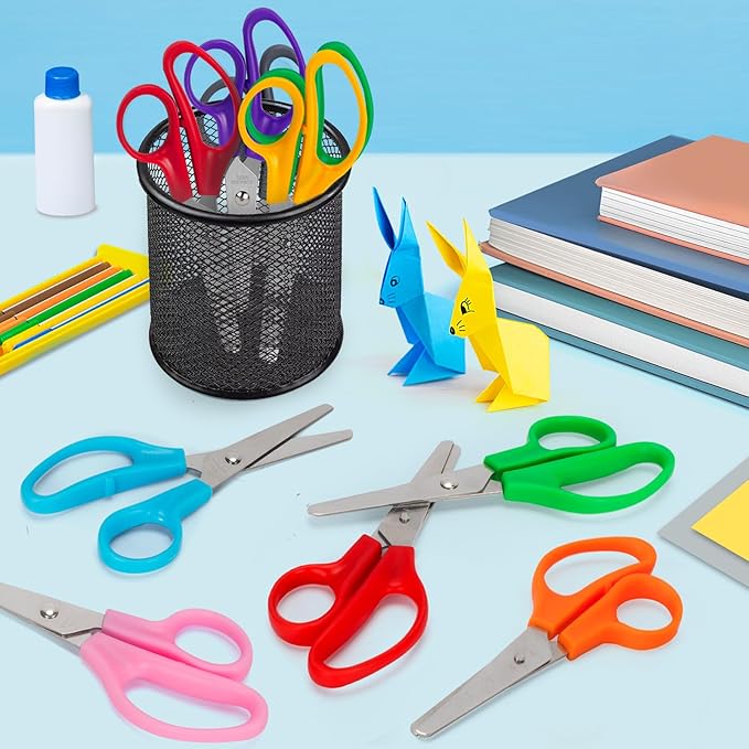 Toidgy 150 Packs Kids Scissors, 5 Inch Scissors Bulk for School, Blunt Tip Scissors for Kids Student Teacher, Safety Scissors for Preschool Classroom Office Home, School Supplies Craft Cutting Paper