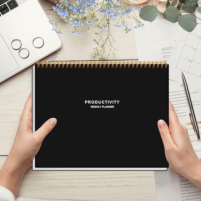 (3-Pack) Weekly Productivity Planner - 8.5" x 11" Dashboard Desk Notepad Has 6 Focus Areas to List Tasks for Goals, Projects, Clients, Academic or Meal-Organize Your Daily Work Efficiently, 54 Weeks