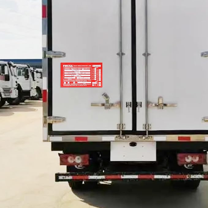 15-Pack Annual Vehicle Inspection Report Form, 3-Ply Carbonless Form and Hardboard, Includes 15-Pk Red FMCSA DOT Permanent Aluminum Adhesive Stickers, DOT Compliant