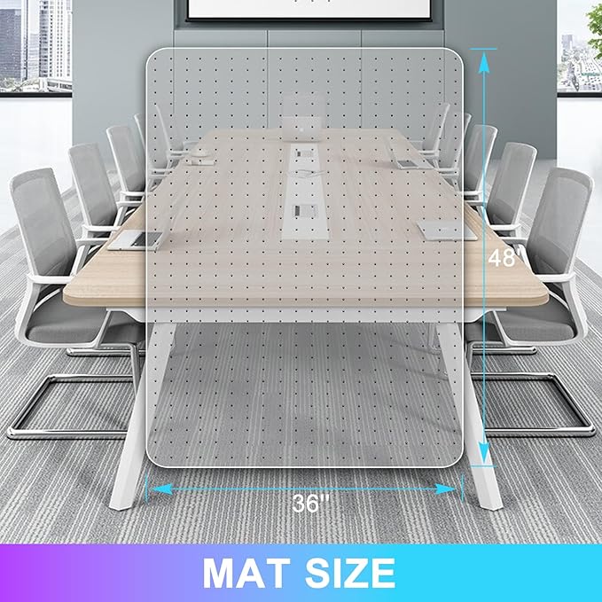 Vicwe Office Chair Mat for Carpet, 2 Pack, 36''x 48'' Heavy Duty Chair Mat for Carpeted Floors, Easy Rolling Hard Mat for Office Chair on Carpets, Anti-Slip Carpet Protector Mat Clear,Ship Flat