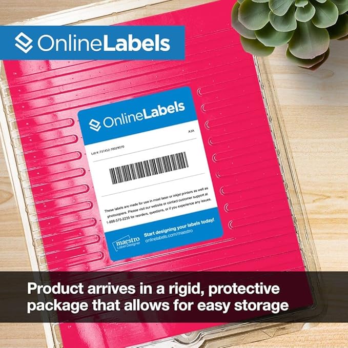 Neon Pink Address Labels - 2.625 x 1 - Pack of 3,000 Labels, 100 Sheets - Inkjet/Laser Printer - Online Labels