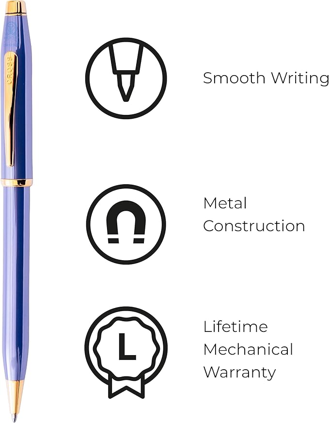 Cross Century II Lavender Blue with 23KT Gold Plated Appointments Ballpoint Pen