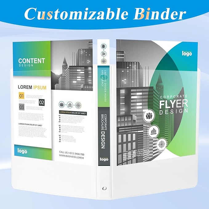 CIXILDTS 1-inch Round Ring Binder, Durable 1" 3 Ring Binder Fit Letter Size Paper, White, 36-Pack