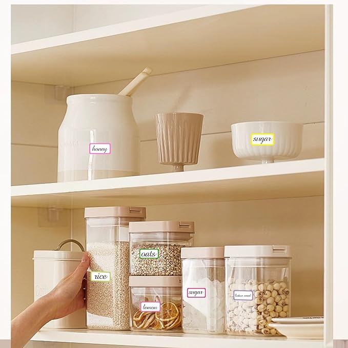 STARLIBOO Removable Freezer Labels,1x2 Inch Color Coding Removable Labels for Food Containers, Removable Label, Freezer Label to Write on/Waterproof (8 Colors,360 Pcs)