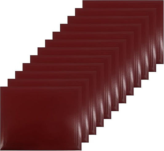 GraduationMall 8.5"x11" Smooth Padded Diploma Cover Certificate Holder Maroon,12-Packs