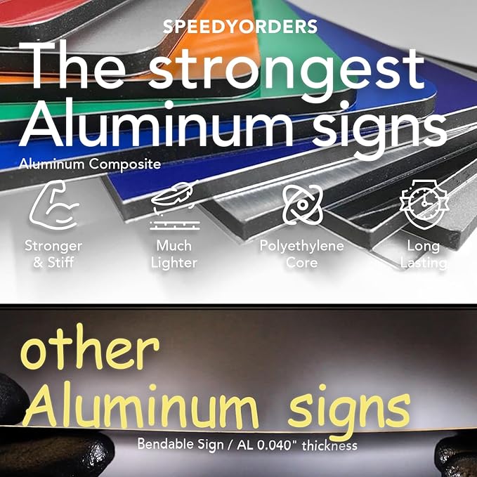 SPEEDYFORMS Custom Outdoor Metal Sign, Personalized Aluminum, Customized Safety, Business, Waterproof White Aluminum (Logo, 20x20 In)