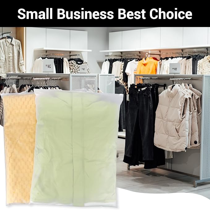 Svaldo Clothing Bags, 50 Count 20x28 inch Jumbo Extra Large Frosted Zipper Plastic Bags for Clothes, Sweater Dress, Backpack, Blanket, T Shirt Packaging Shipping, 3 Mil, with Vent Holes