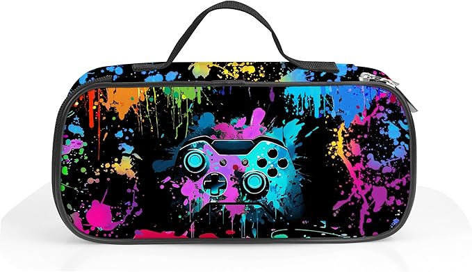 YOZIRIBO Game Pencil Case for Boys Kids, Large Capacity Pencil Pouch for School, Gaming Pencil Box, Gamer Pen Bag Stationary Organizer for Teens Adults (Gaming 2)