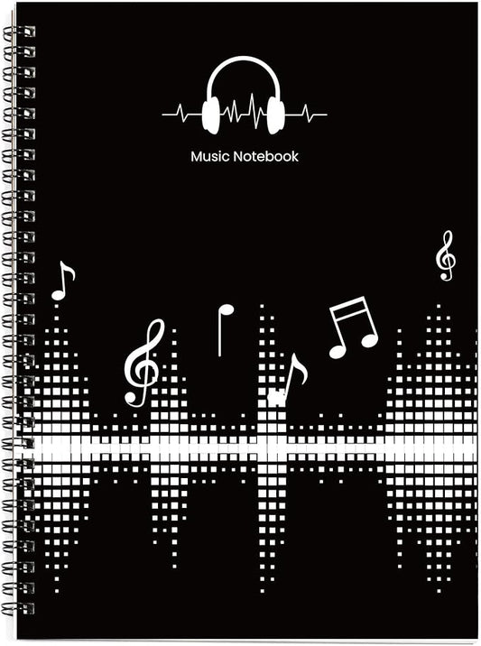 MAXCURY Blank Sheet Music Composition Manuscript Staff Paper Art Music Notebook Black 100 Pages 26x19cm (DJ)