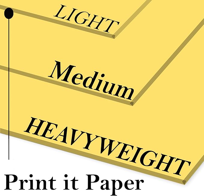 Print It - Vellum Bristol Colored Cardstock Cover Paper, 67 Lb, 8.5" X 11”, Heavyweight Colored Cardstock for Crafts, School, Invitations, And Office Use - Decoration Drawing 250/Case- Gold