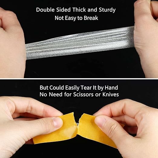 MILEQEE Double Sided Tape Heavy Duty, 1.18" x 66FT, Universal High Tack Strong Wall Adhesive with Fiberglass Mesh, Super Sticky Resistente Clear Tape, Easy Use Mounting Tape Office Decor